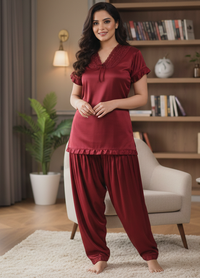Silk Nighty Patiala 2-Pieces
